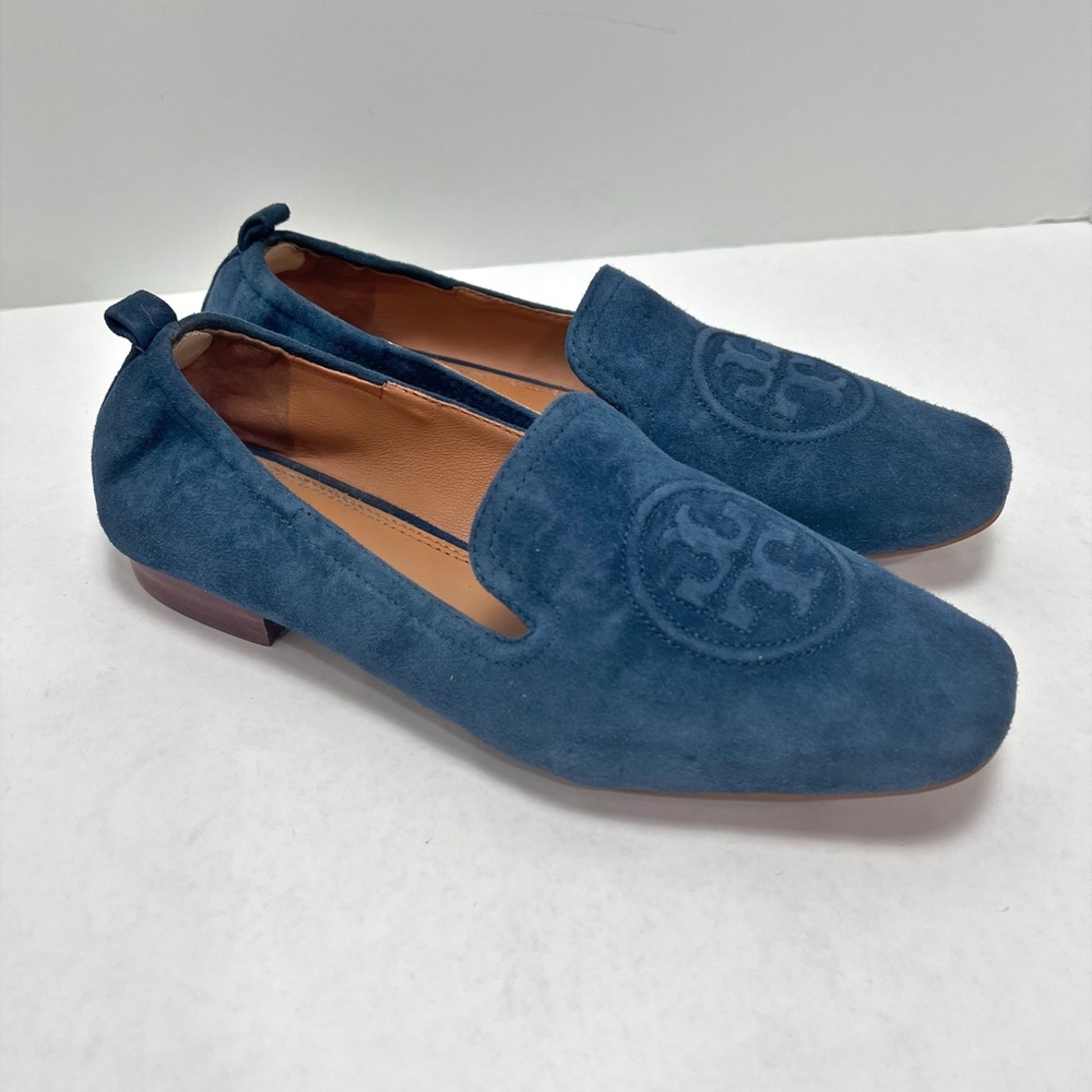 TORY BURCH Leigh Loafer Perfect Navy Suede Size 7